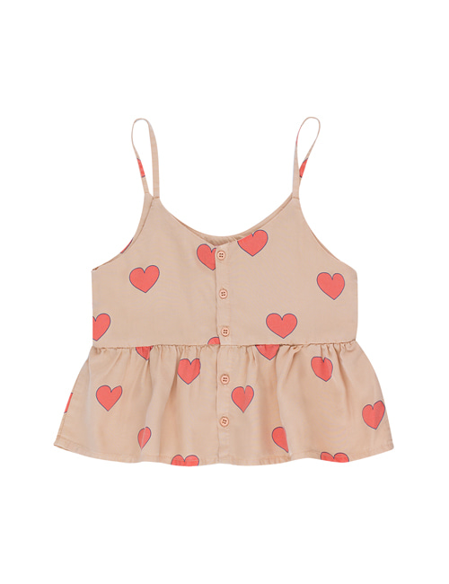[Tiny Cottons] “HEARTS” BLOUSE _ light nude/red