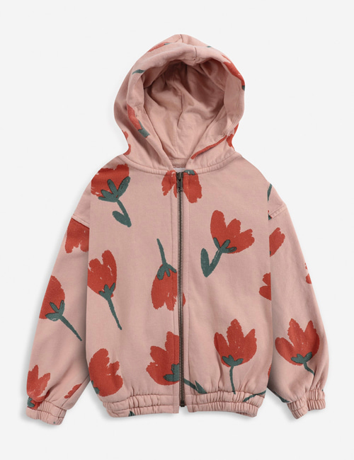[BOBO CHOSES]  Big Flowers All Over zipped hoodie