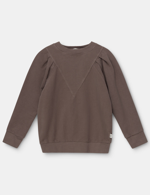 MY LITTLE COZMO]Organic puff-sleeved girls sweatshirt_ Taupe