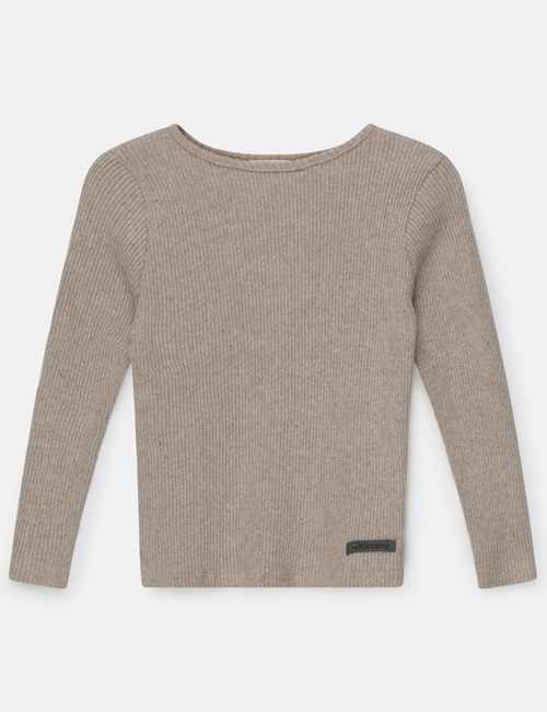 MY LITTLE COZMO]Ribbed kids sweater recycled_Beige