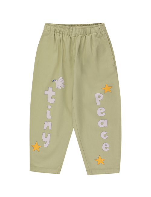 [TINY COTTONS]TINY PEACE BARREL PANT _ olive green [4Y, 8Y, 10Y]
